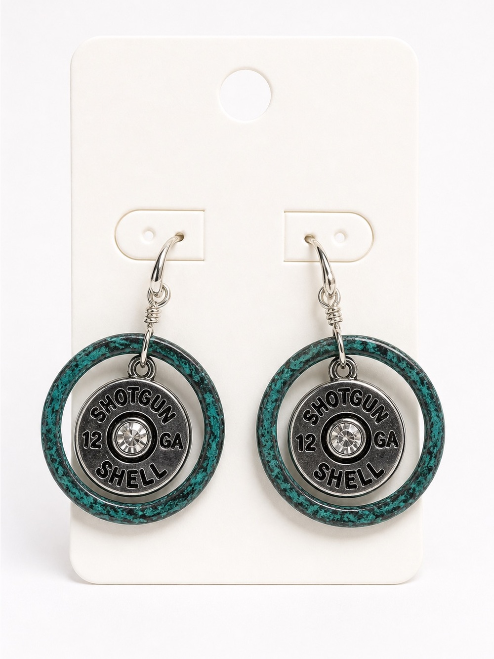 Shotgun Shell 12 GA Western Earrings Turquoise Dangle statement lightweight